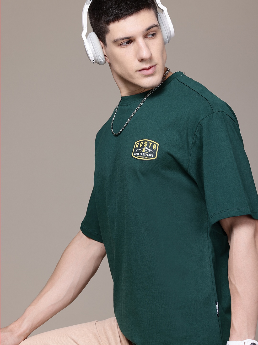 

The Roadster Lifestyle Co. Relaxed Fit Pure Cotton T-shirt, Green