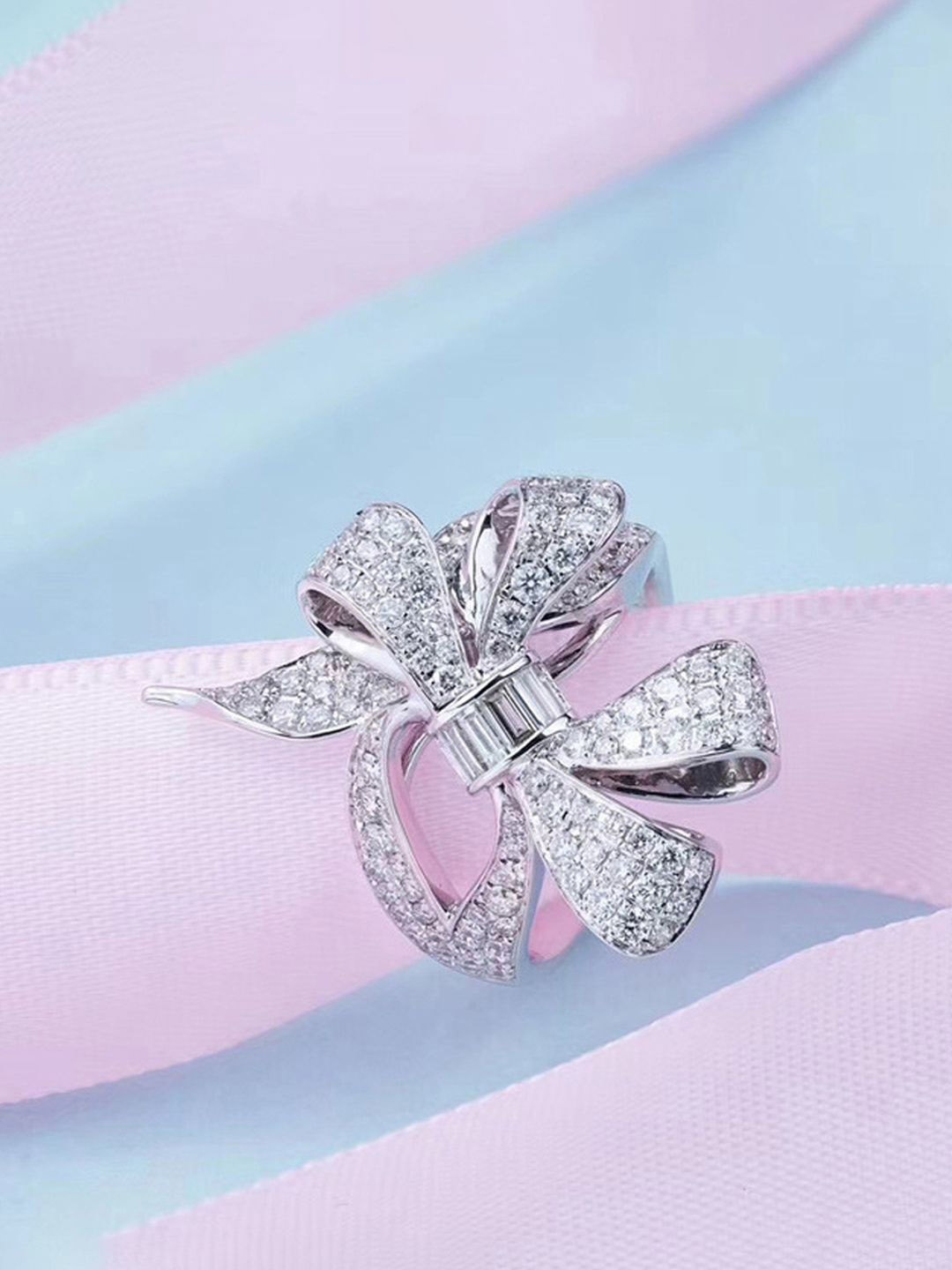 

Designs & You Silver-Plated American Diamond Stone Studded Finger Ring