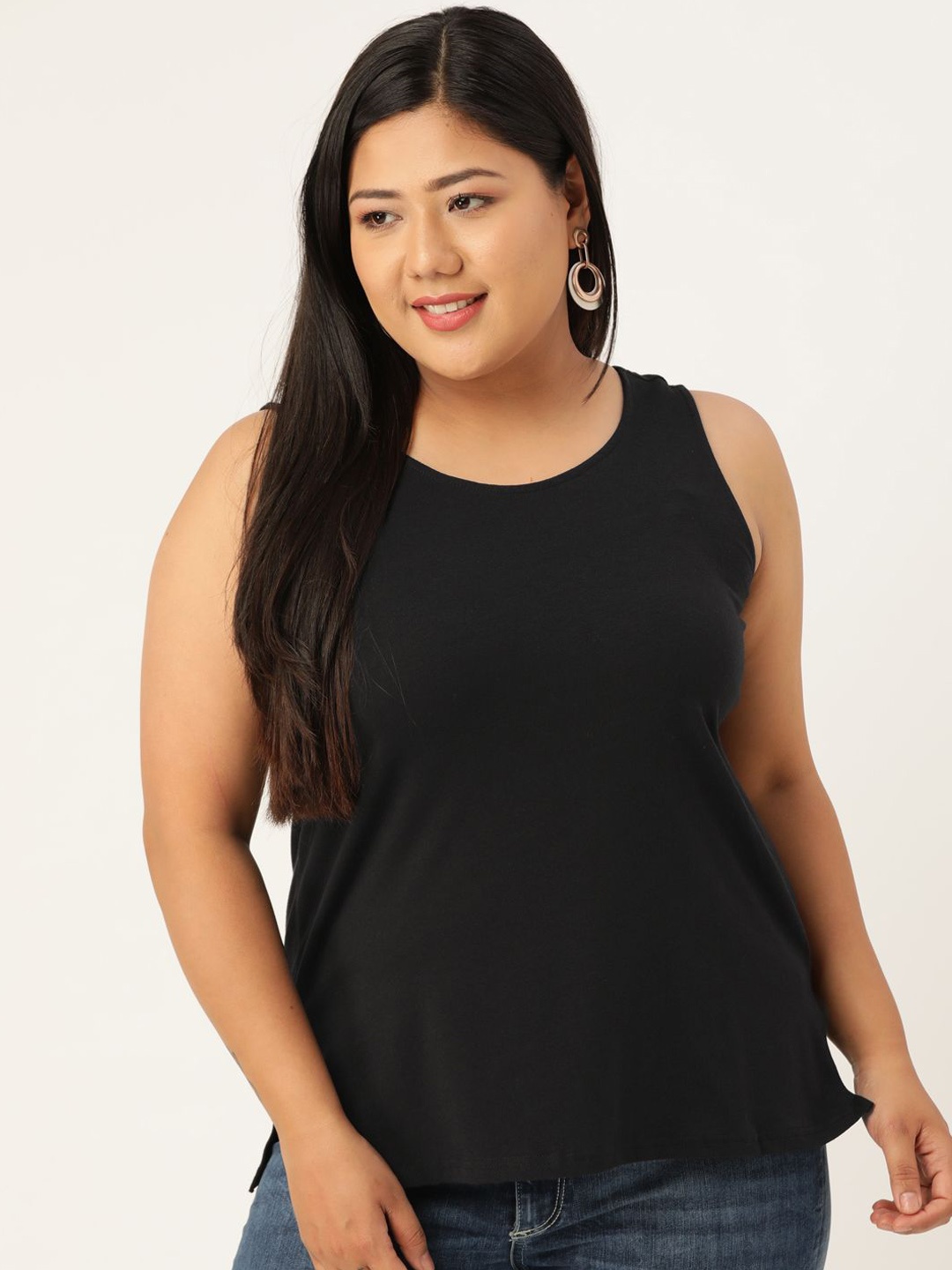 

theRebelinme Women Plus Size Non-Padded Camisoles, Black