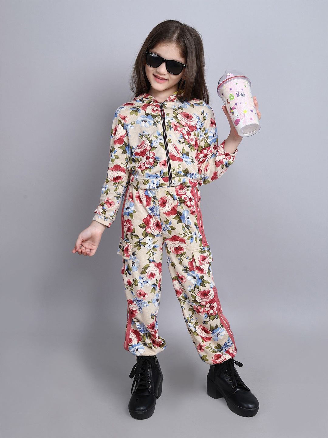 

taffykids Girls Printed Top, Cream
