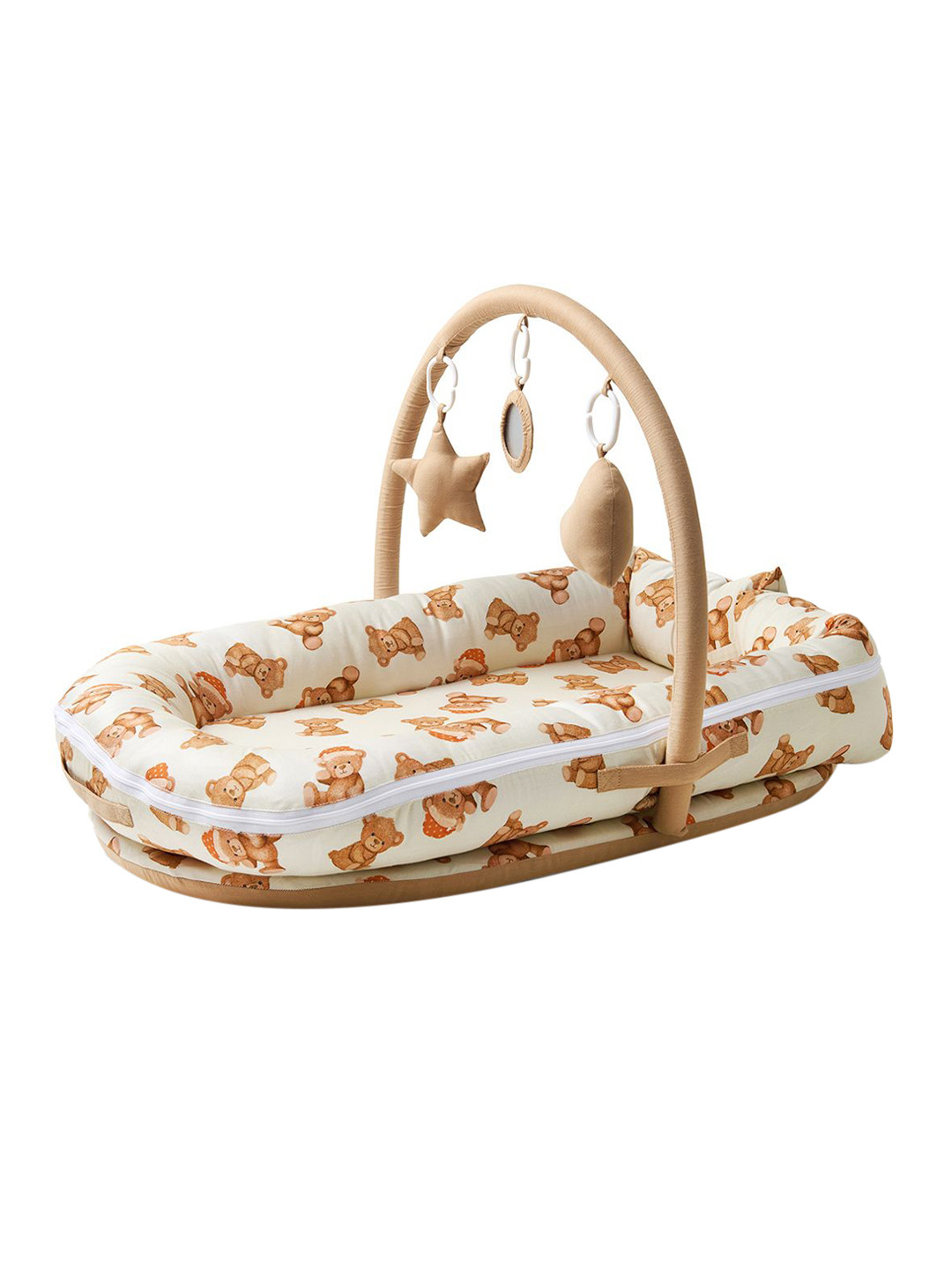 

Fancy Fluff Kid Cuddle Bear Printed Play Gym, Beige