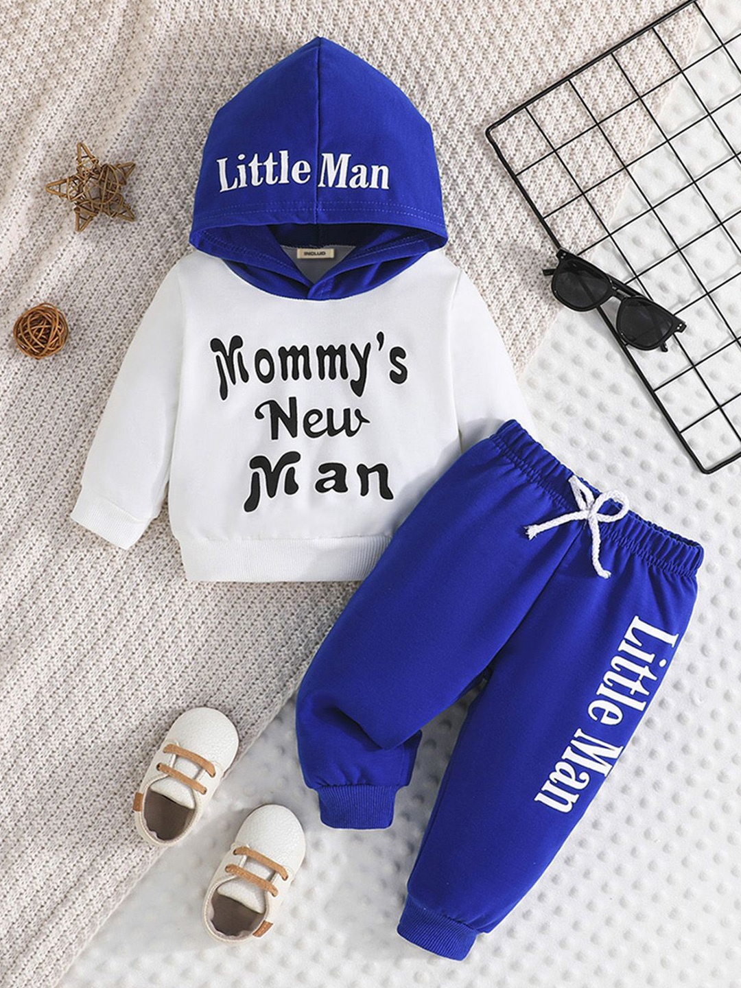 

INCLUD Boys Printed T-shirt with Trousers, Blue