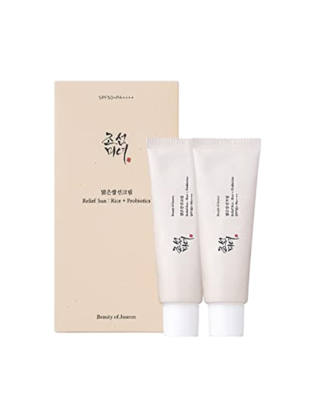 

Beauty of Joseon Set Of 2 Relief Sun : Rice + Probiotics SPF 50+ Pa++++ Cream - 50 ml Each, White