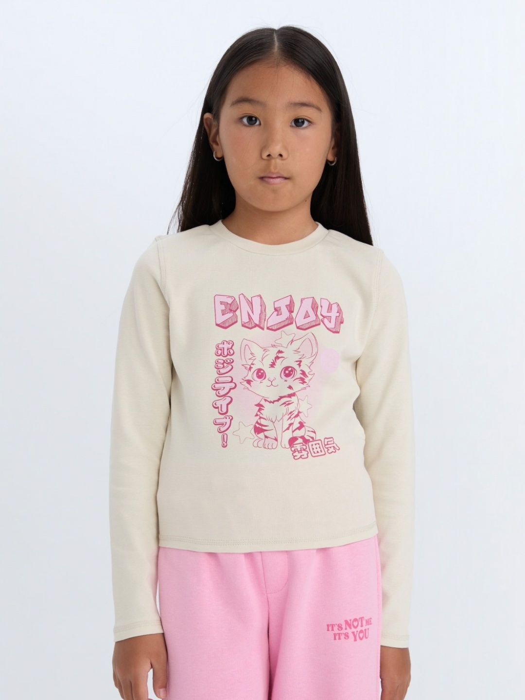 

DeFacto Girls Typography Printed Applique T-shirt, Na