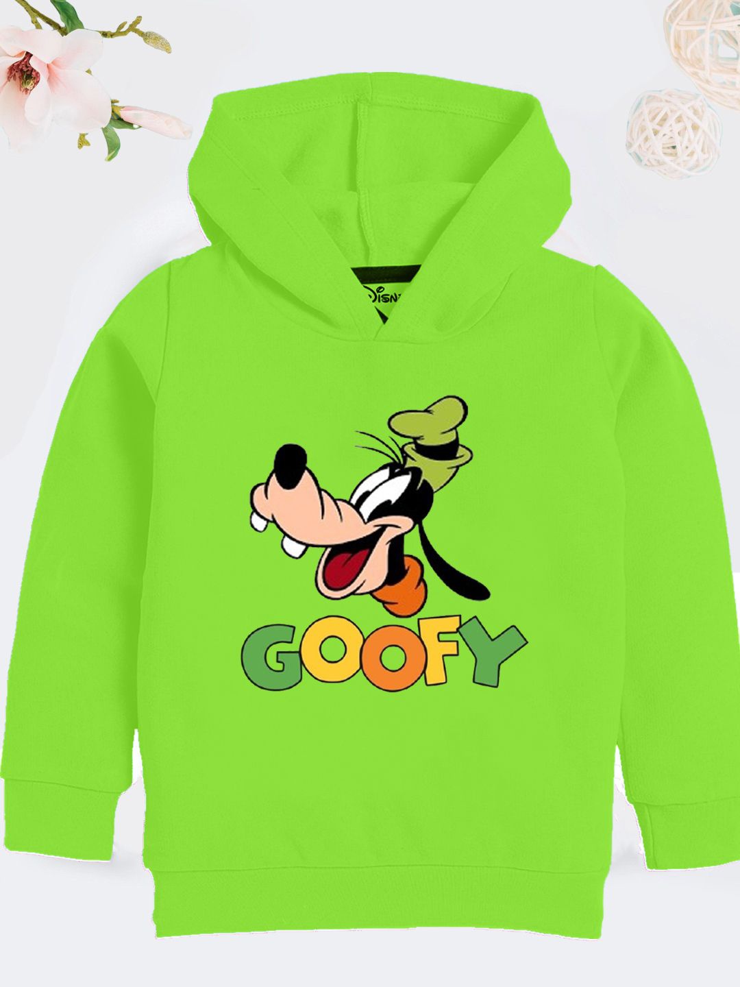 

YK Disney Boys Printed Hooded Sweatshirt, Lime green