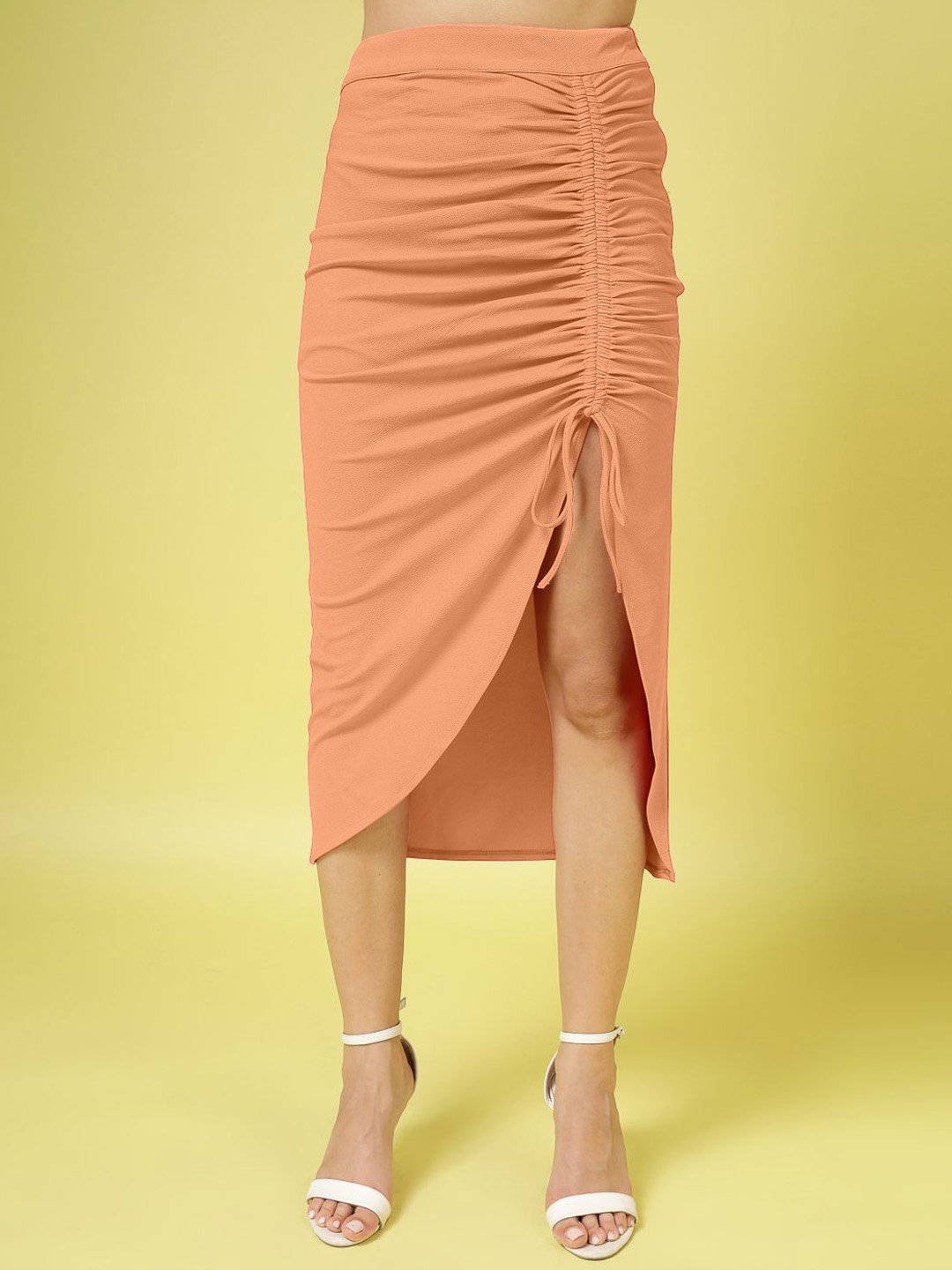 

StrOomph! Tiered Midi Skirt, Orange