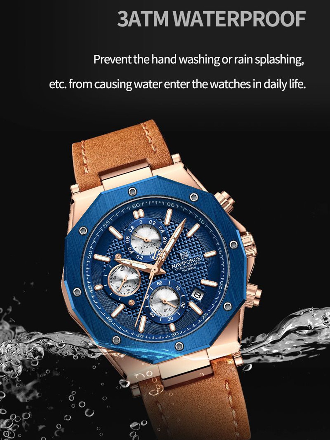 

Naviforce Men Dial & Leather Straps Analogue Watch NF8028 RGBEO, Blue