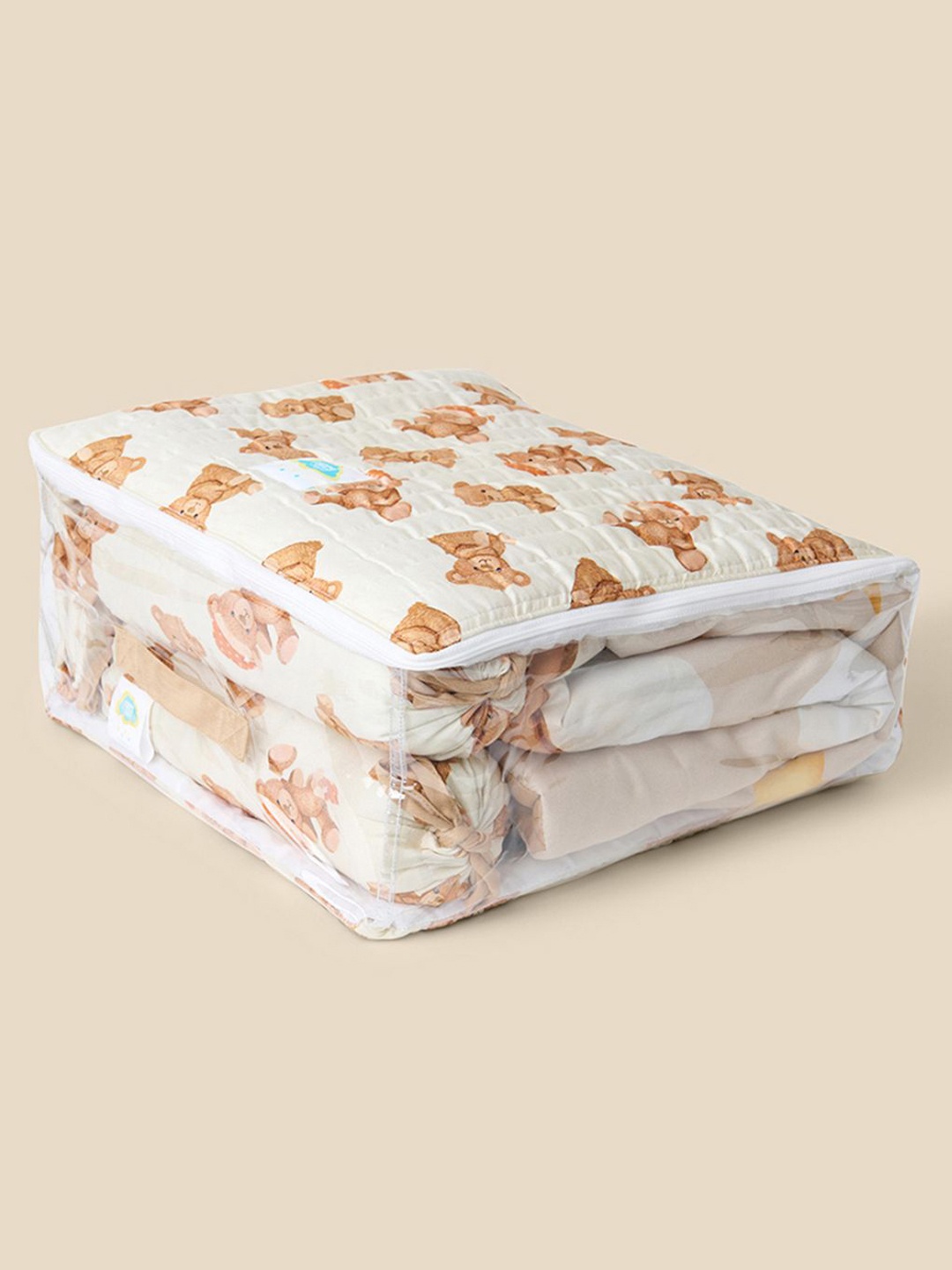 

Fancy Fluff Kids Printed Storage Bag, Beige