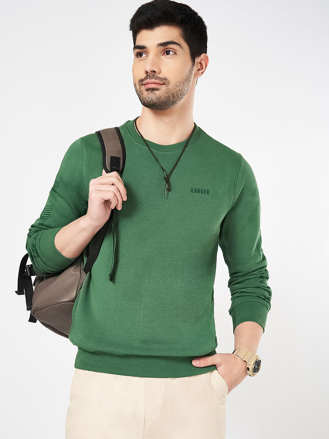 

Urban Ranger by pantaloons Men Printed Sweatshirt, Green