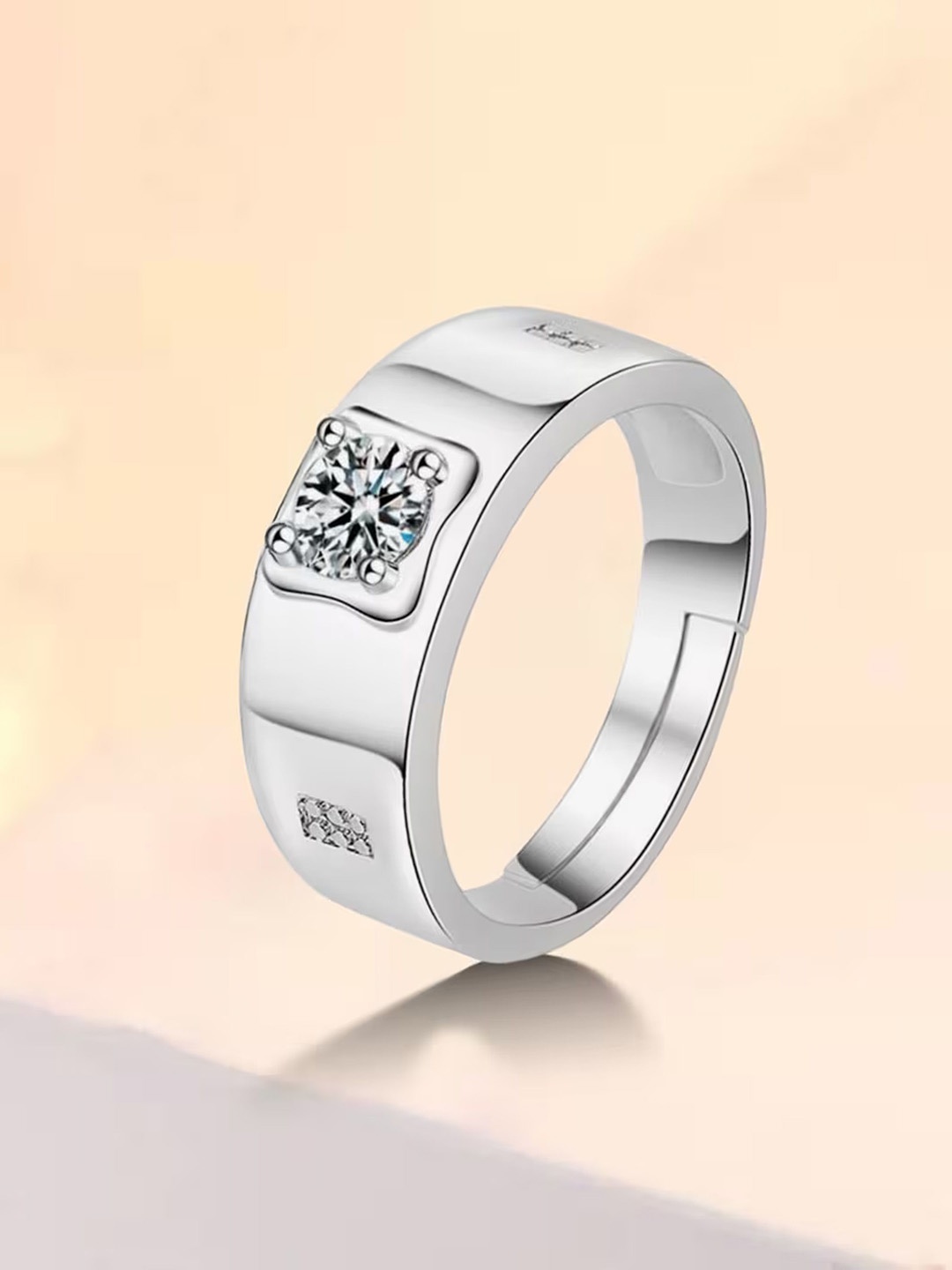 

Lila Silver-Plated Stone-Studded Finger Ring