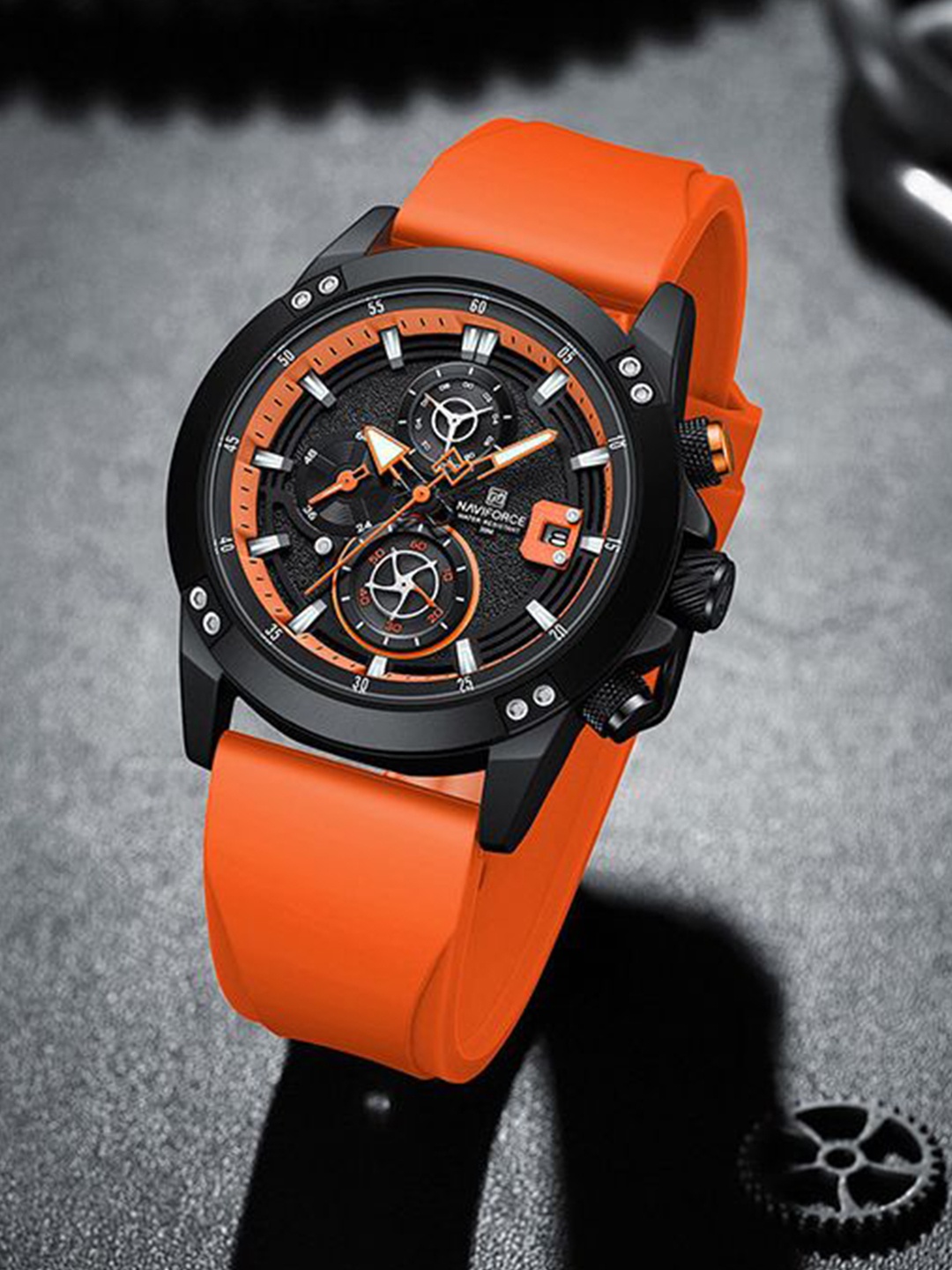 

Naviforce Men Dial & Straps Analogue Watch NF8033 B O O, Orange