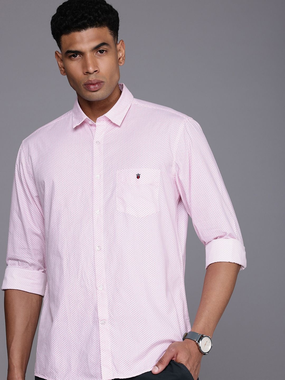 

Louis Philippe Sport Pure Cotton Slim Fit Floral Opaque Printed Casual Shirt, Pink