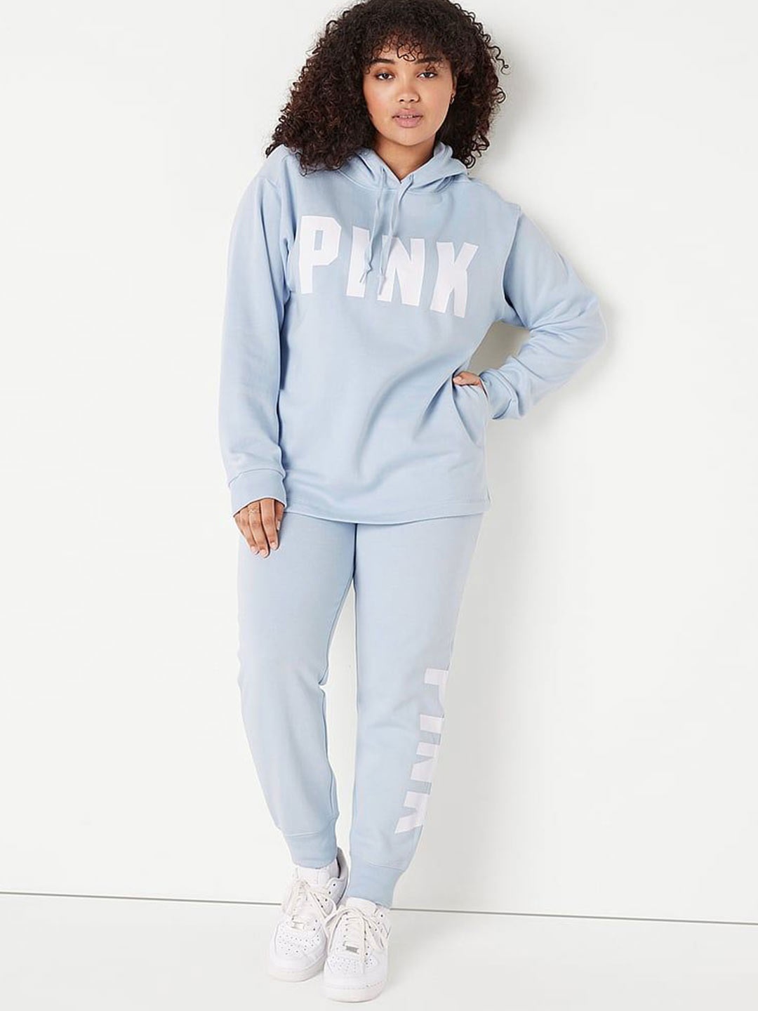 

Victoria's Secret Women Typography Printed Hooded Sweatshirt, Blue