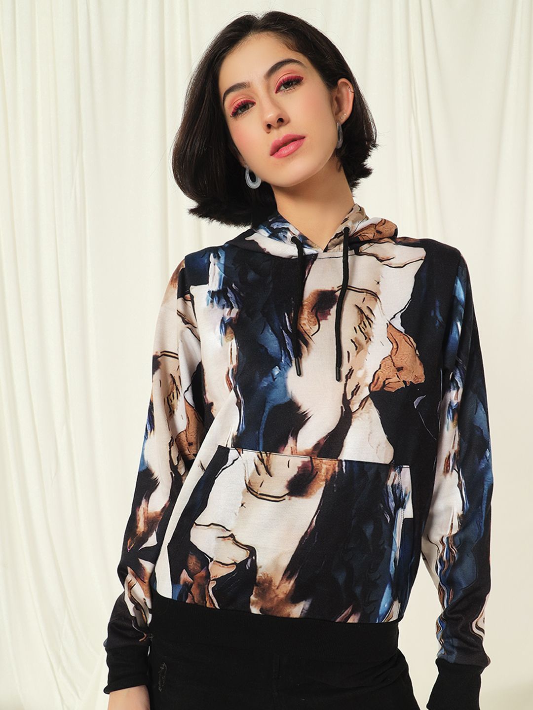 

TANDUL Women Printed Sweatshirt, Black