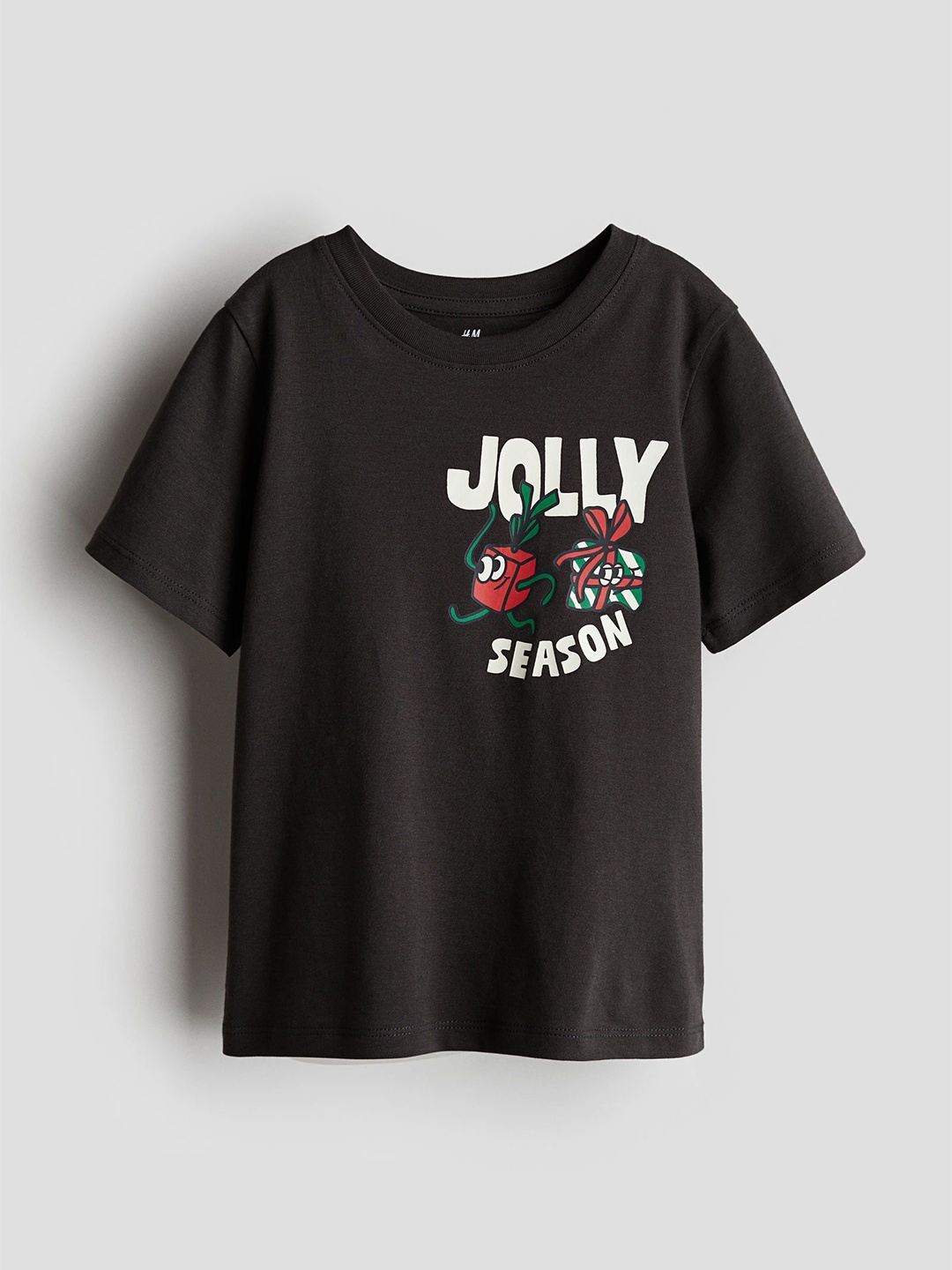 

H&M Boys Printed Pure Cotton T-Shirt, Black