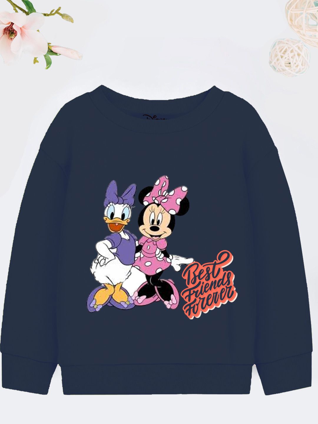 

YK Disney Girls Printed Sweatshirt, Navy blue