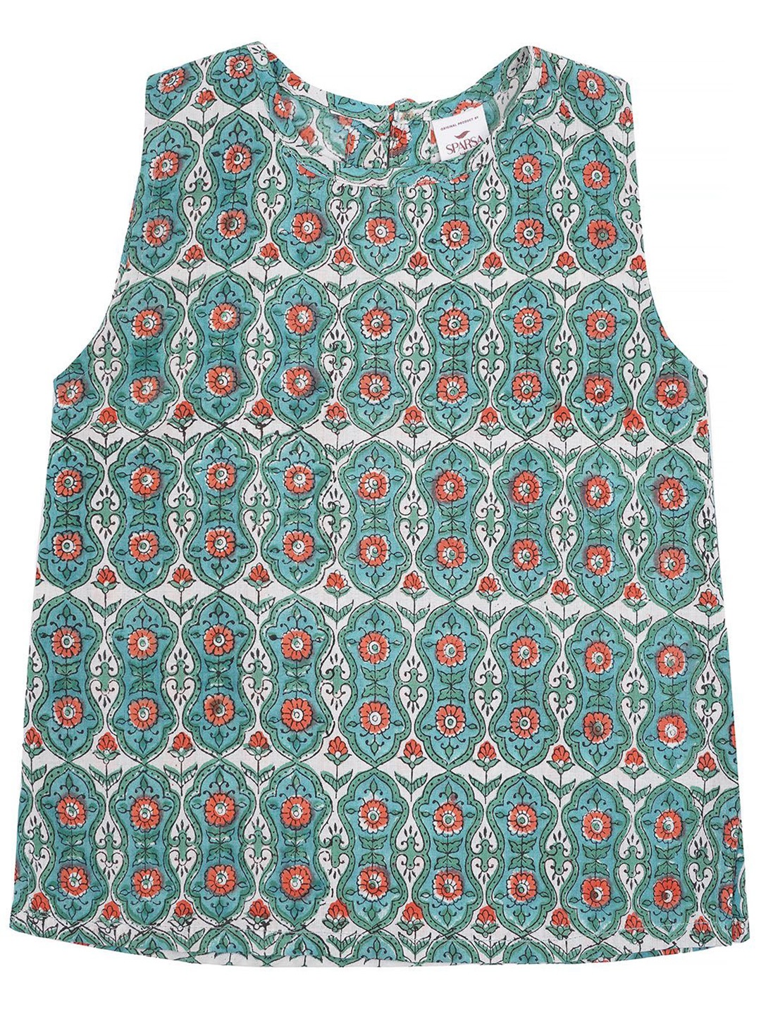 

SPARSA Print Cotton Top, Blue