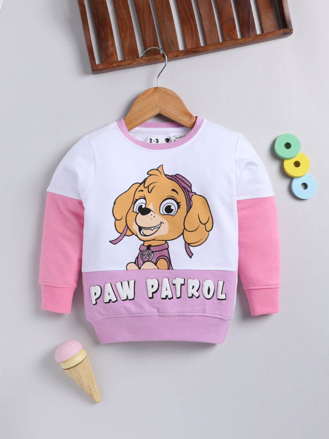 

YK X Minute Mirth Girls Paw Patrol Printed Sweatshirt, White