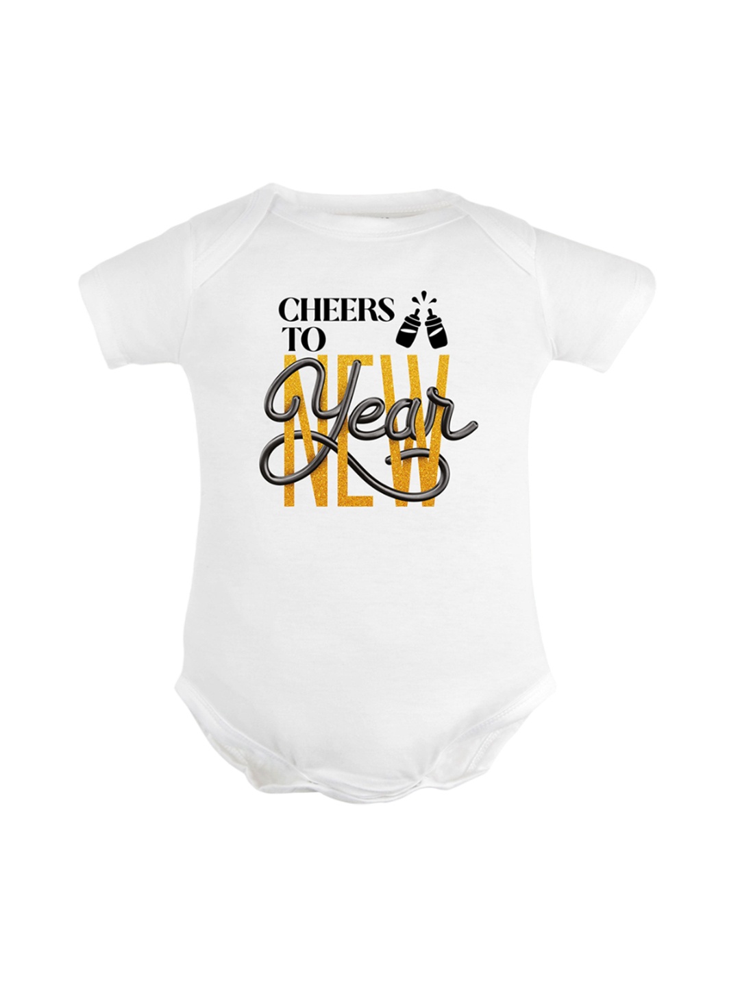 

FFLIRTYGO Infants Printed Cotton Bodysuit, White
