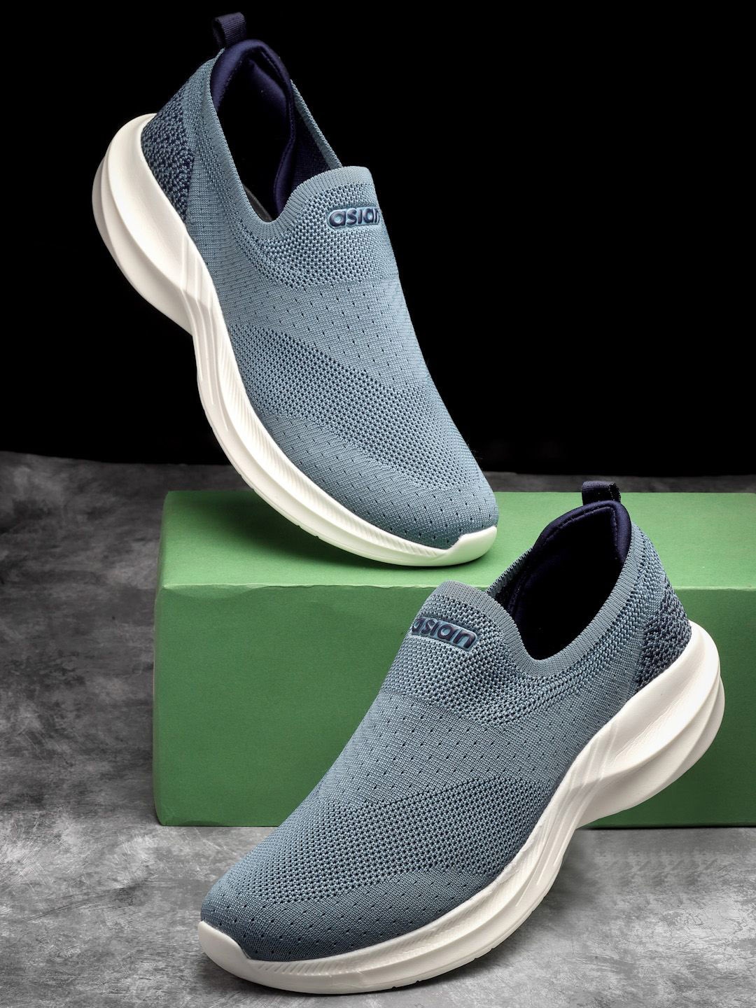 

ASIAN Men Slip-On Sneakers, Green