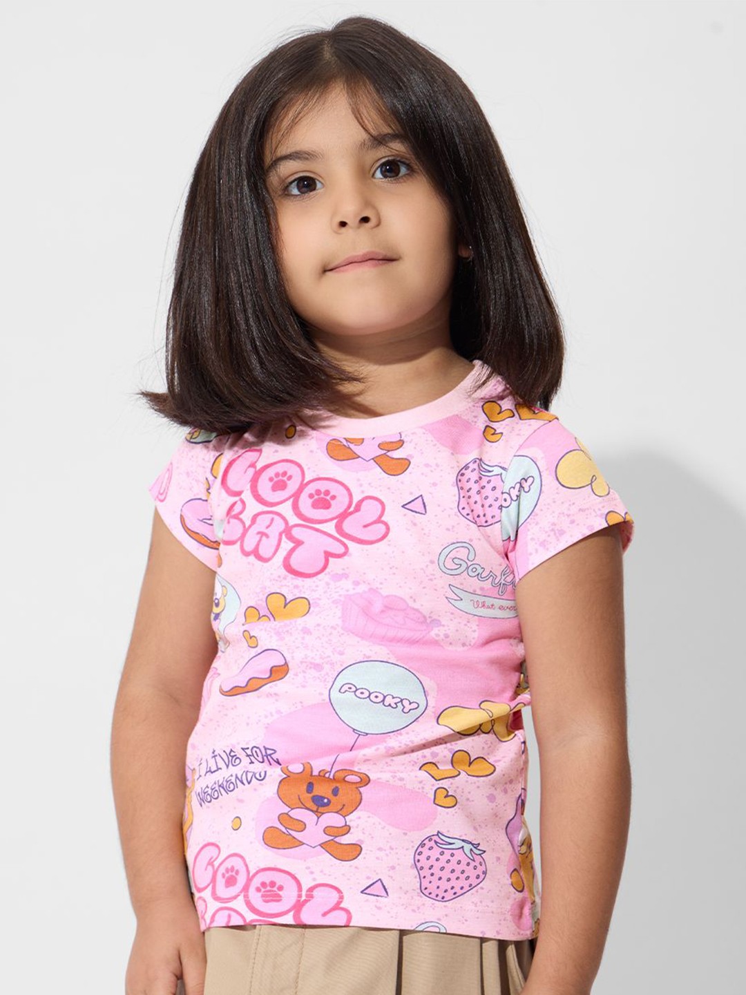 

The Souled Store Girls Garfield Printed T-shirt, Pink