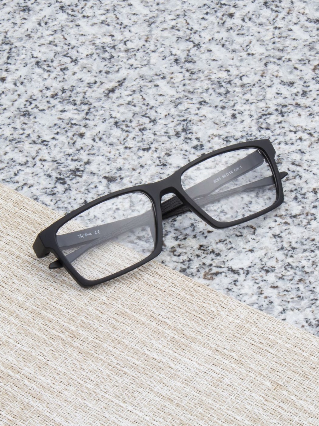 

Ted Smith Unisex Full Rim Rectangle Frames, Black