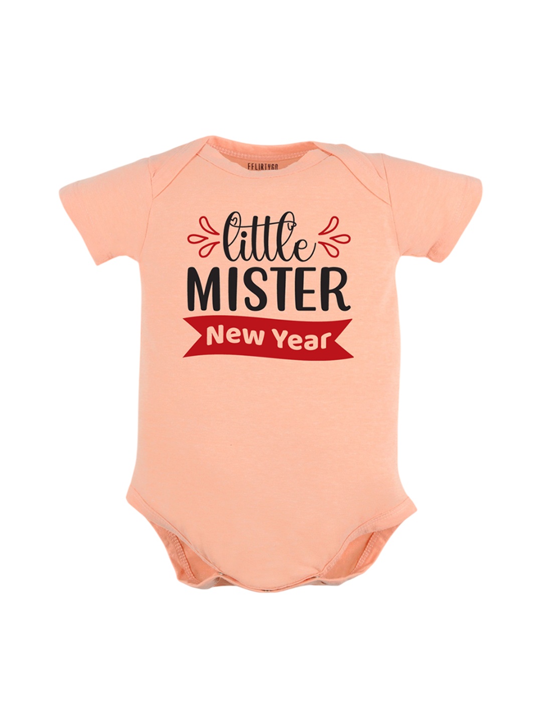 

FFLIRTYGO Infants Printed Cotton Bodysuit, Peach