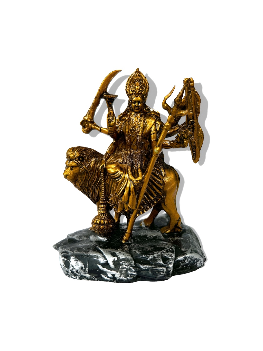 

Adhvik Bronze-Toned Religious Durga Figurine Showpiece