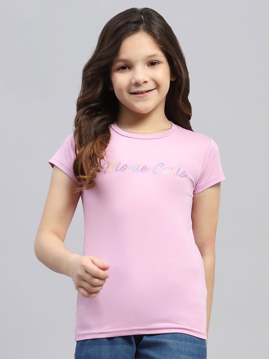 

Monte Carlo Girls Typography Print Top, Pink