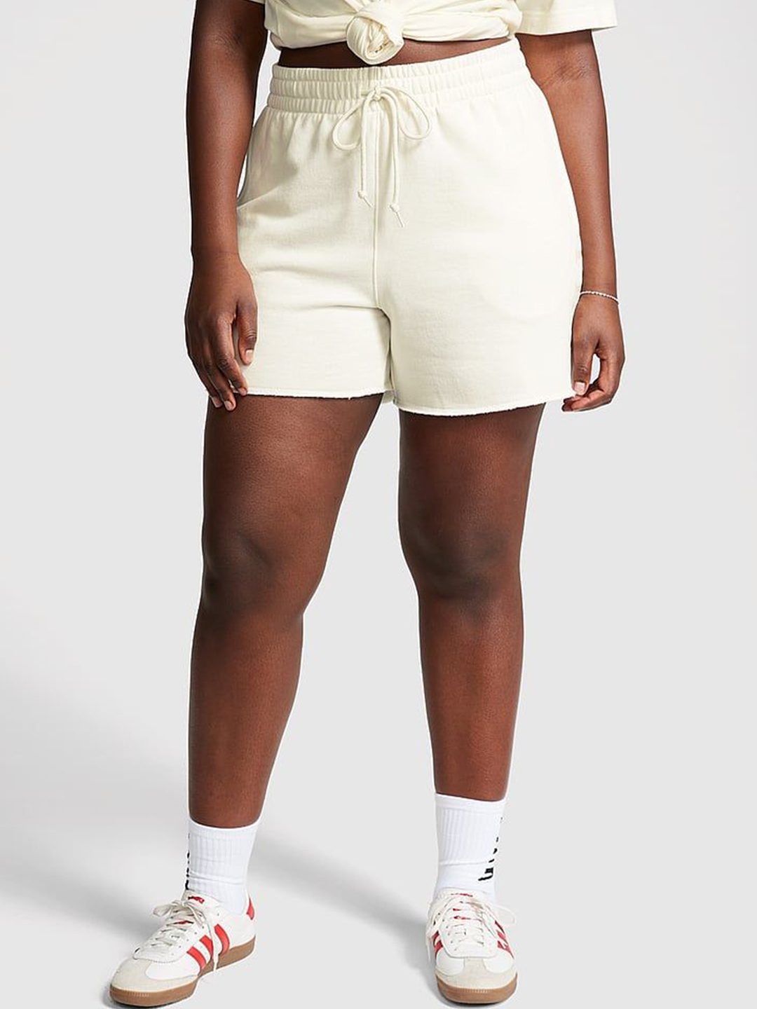 

Victoria's Secret Women High-Rise Regular Fit Shorts, Off white