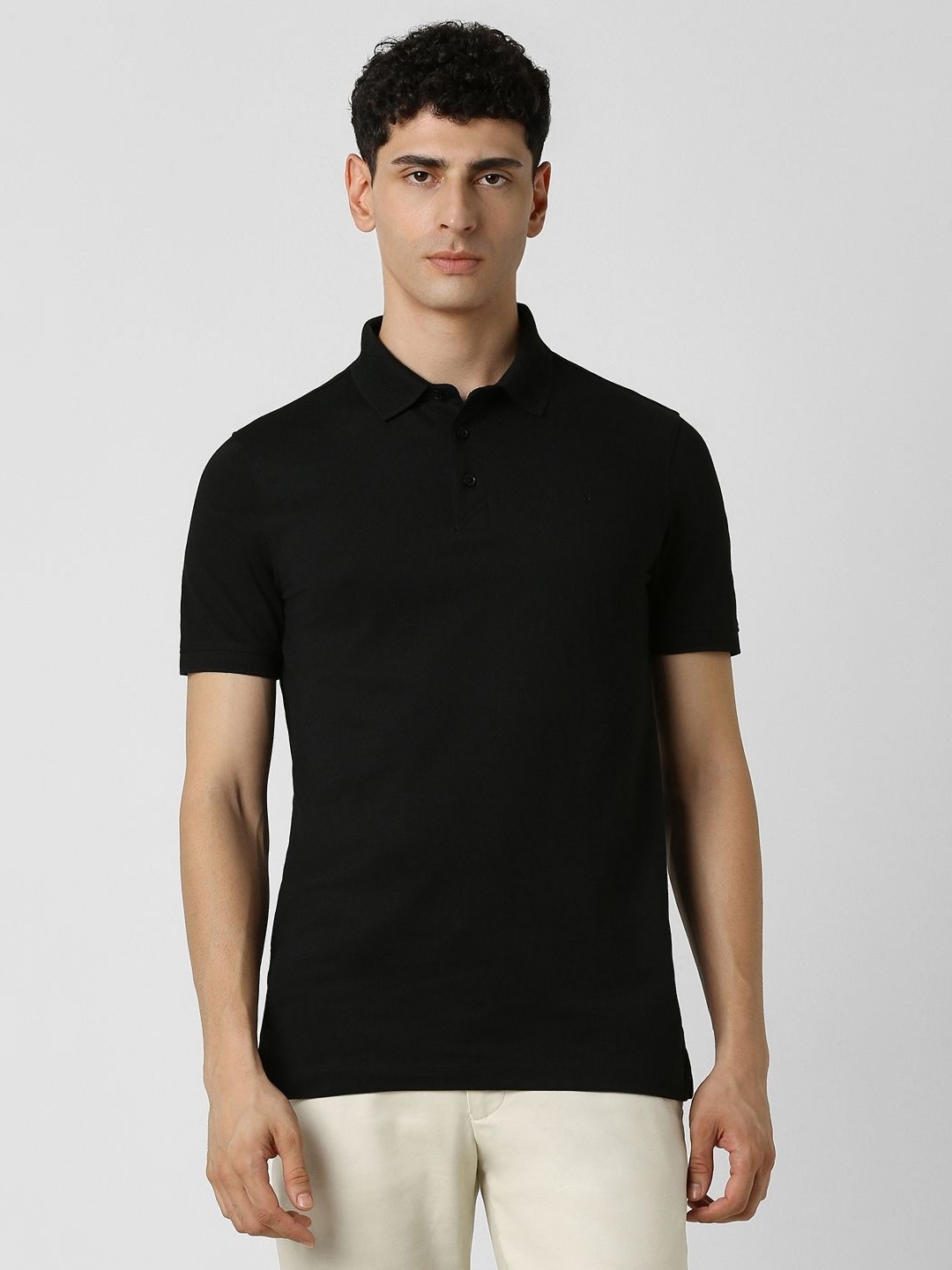

Van Heusen Sport Men Solid Polo Collar Cotton T-Shirt, Black