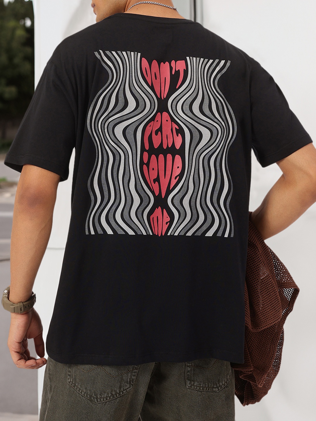 

Kook N Keech Phrased & Unfazed Quirky Printed Relaxed Tee, Black