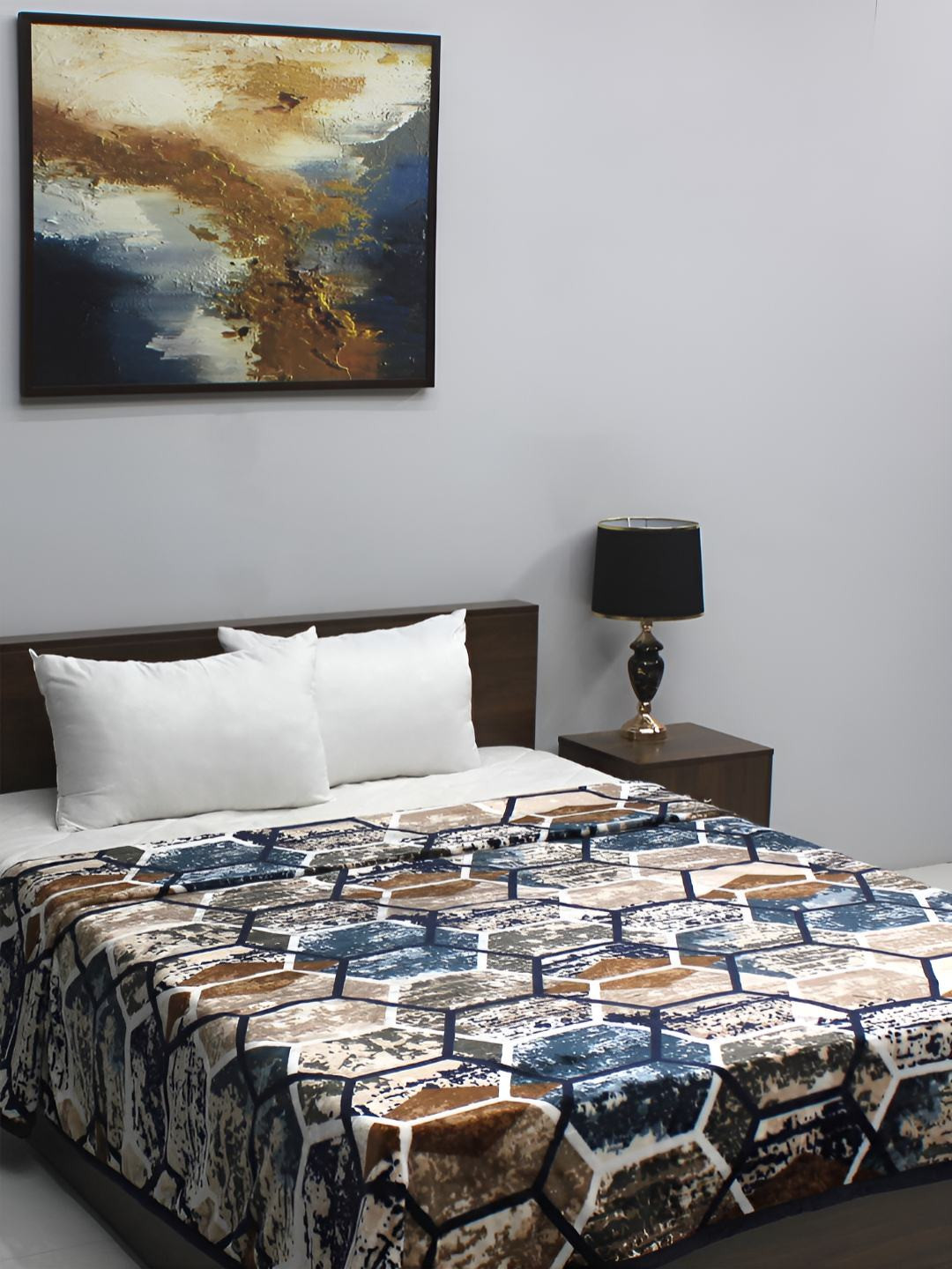 

Steve & Anderson Red & Blue Abstract Printed Mild Winter 350 GSM Double Bed Blanket
