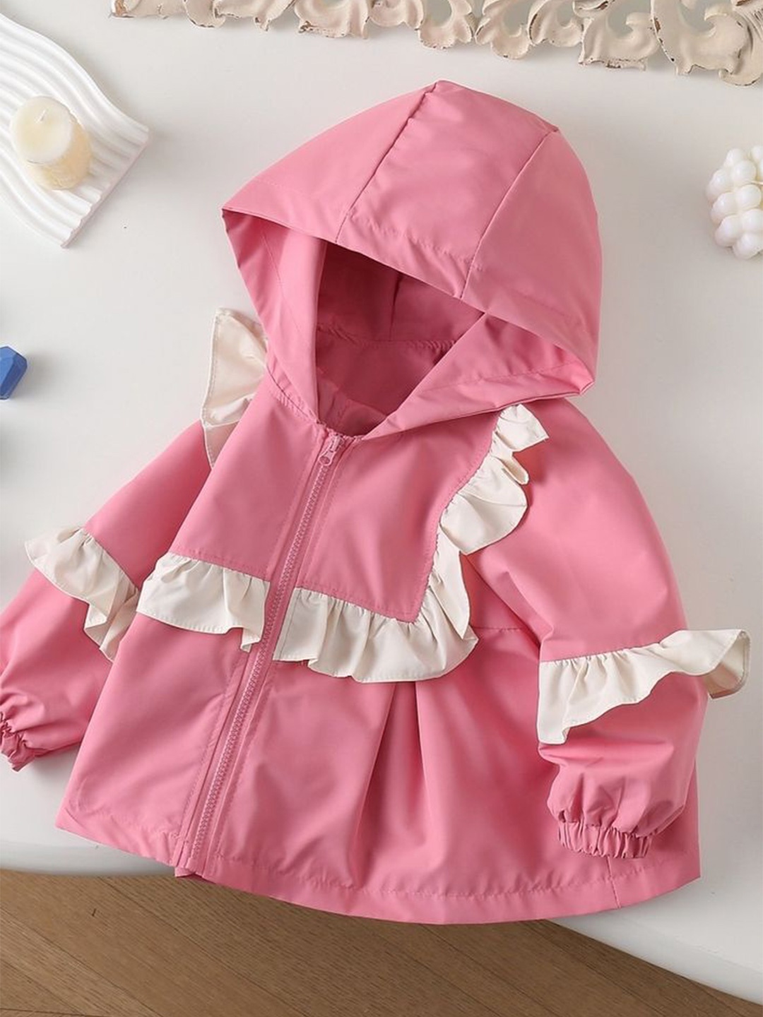 

LULU & SKY Girls Hooded Bomber Jacket, Pink
