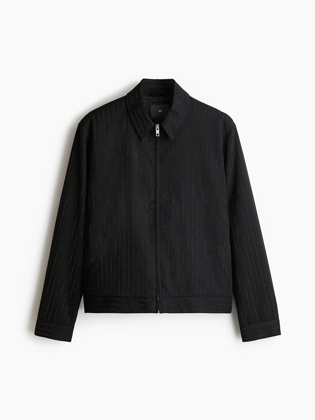 

H&M Regular-Fit Rhinestone-Embellished jacket, Black