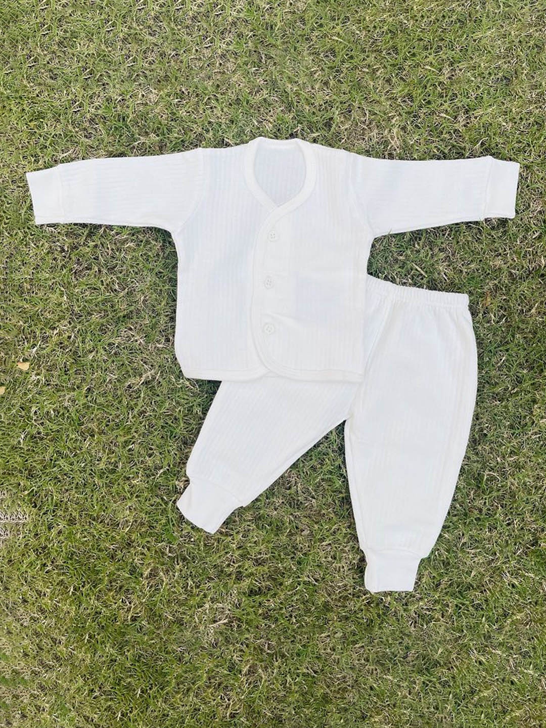 

BAESD Kids Striped Cotton Thermal Set, White