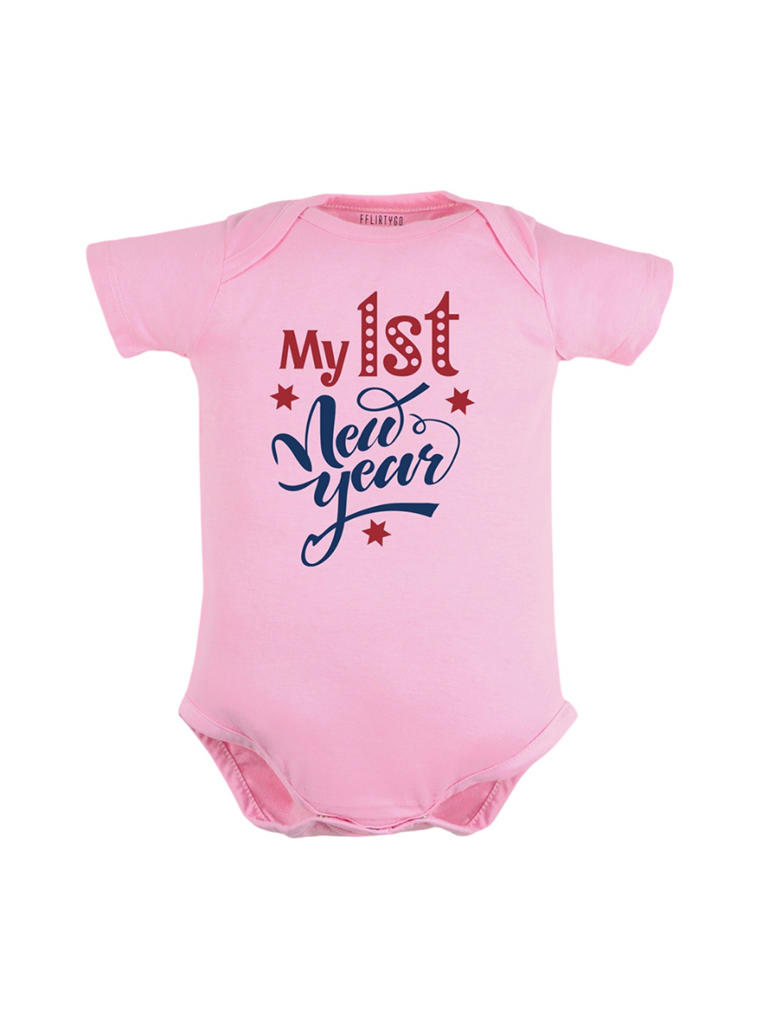 

FFLIRTYGO Infants Printed Pure Cotton Bodysuit, Pink