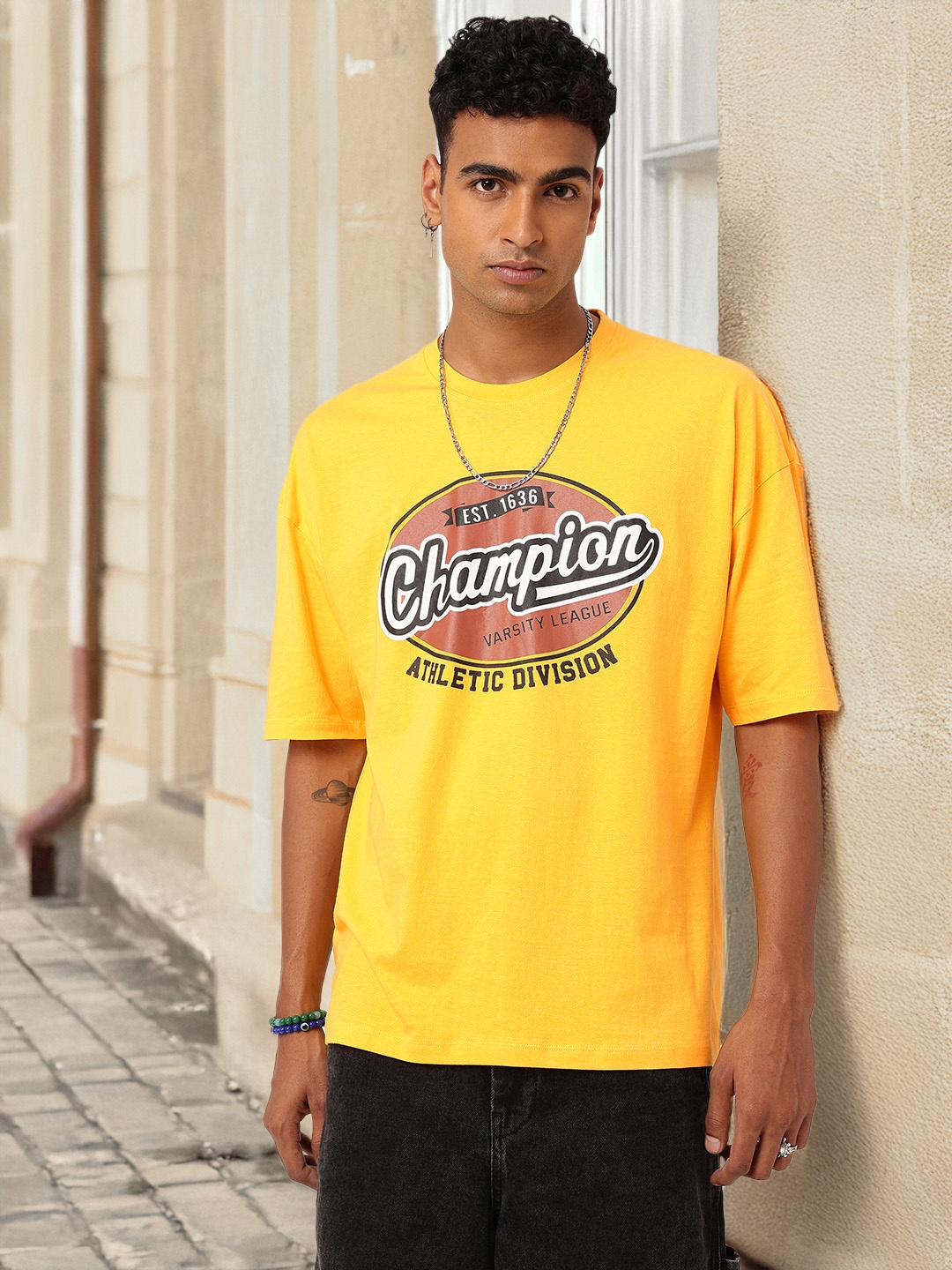

Kook N Keech Urban Cool Printed Relaxed Fit T-shirt, Yellow
