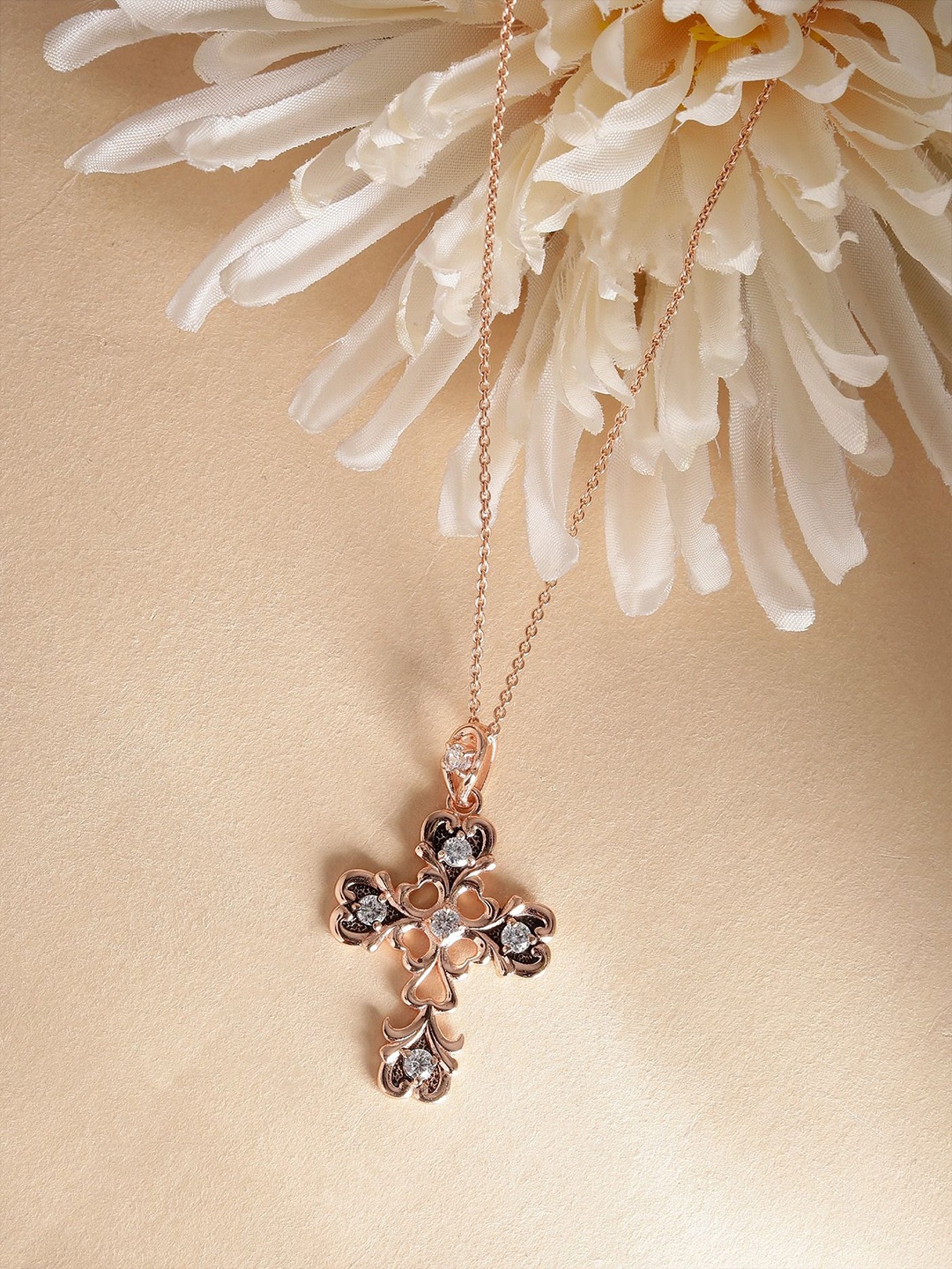 

DIAVO Sterling Silver Rose Gold-Plated Necklace