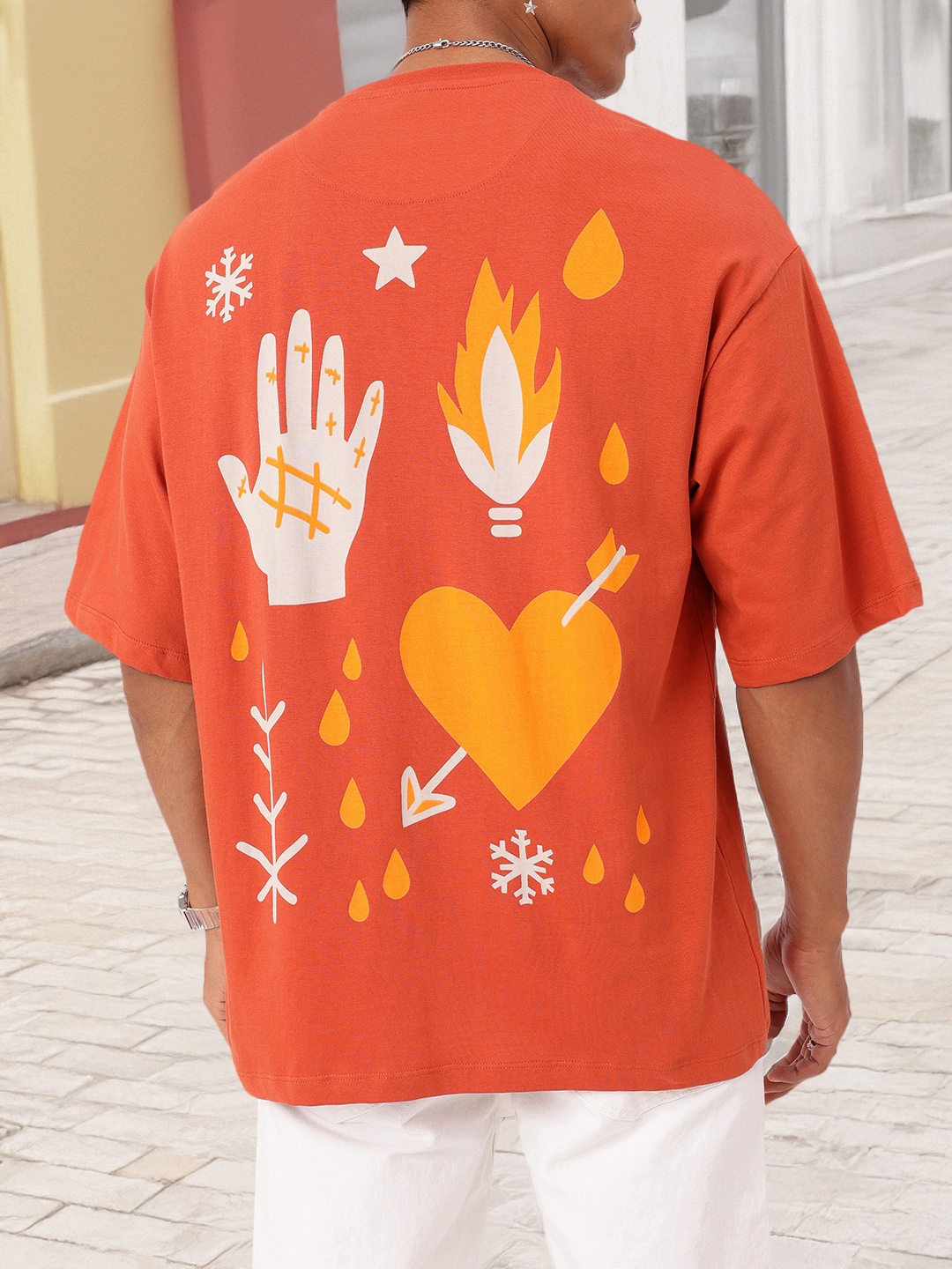 

Kook N Keech Street Vibe Printed Oversized Fit T-shirt, Rust
