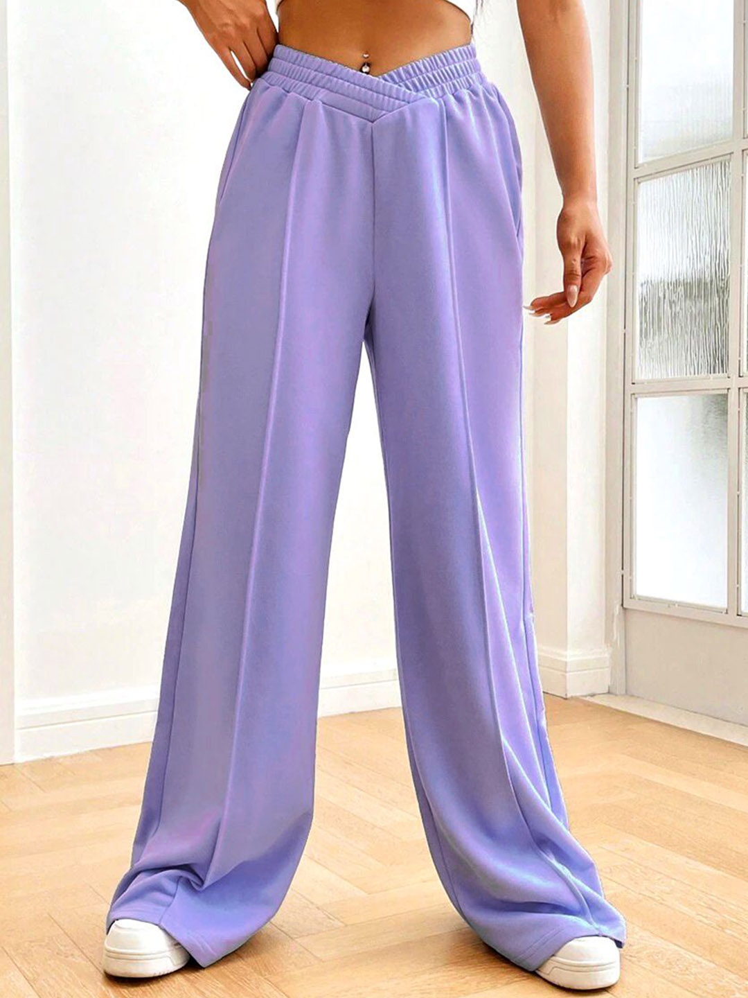 

Stylecast X Slyck Solid Pattern Long Leg Trouser, Lavender