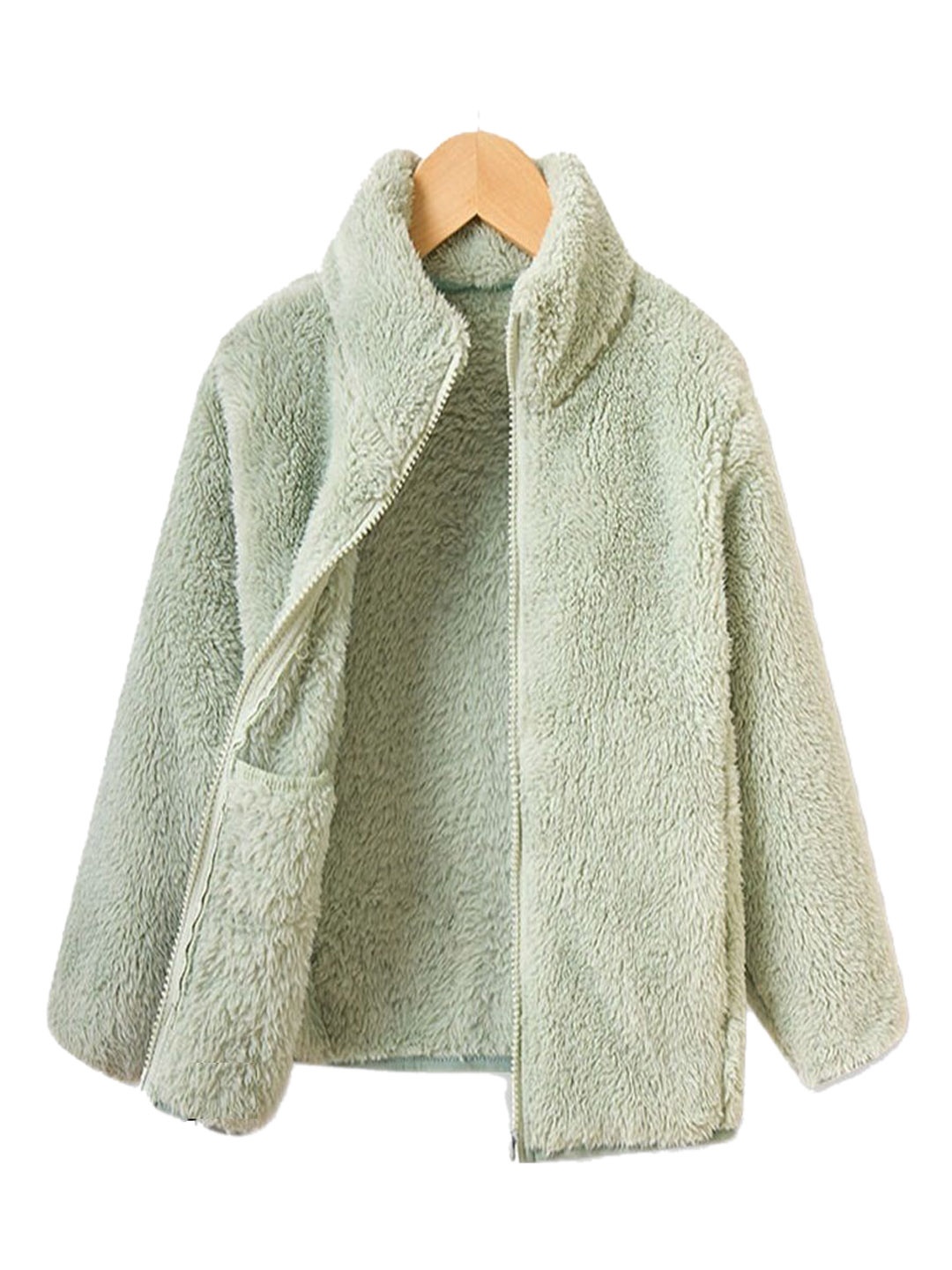 

Xsole Kids Self Design Stand Collar Winter Jacket, Olive