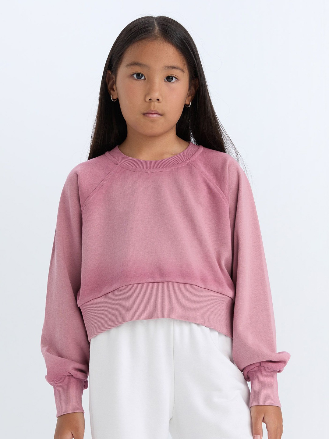 

DeFacto Girls Round Neck Pullover Sweater, Pink