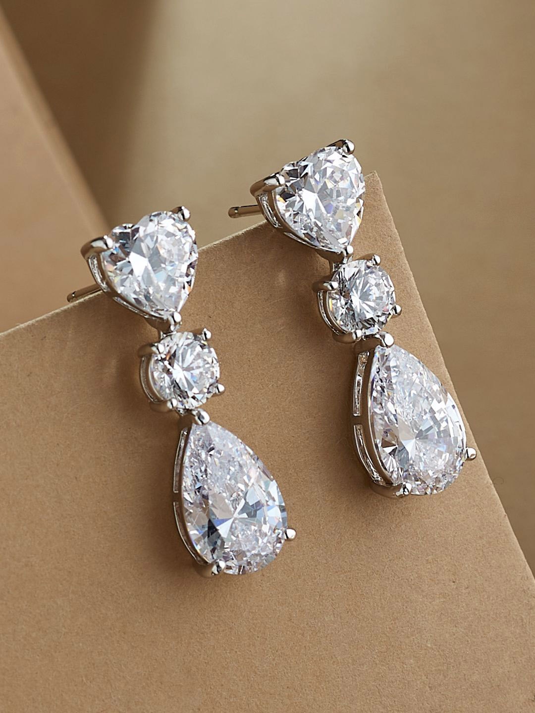 

Yinara Contemporary Drop Earrings, Silver