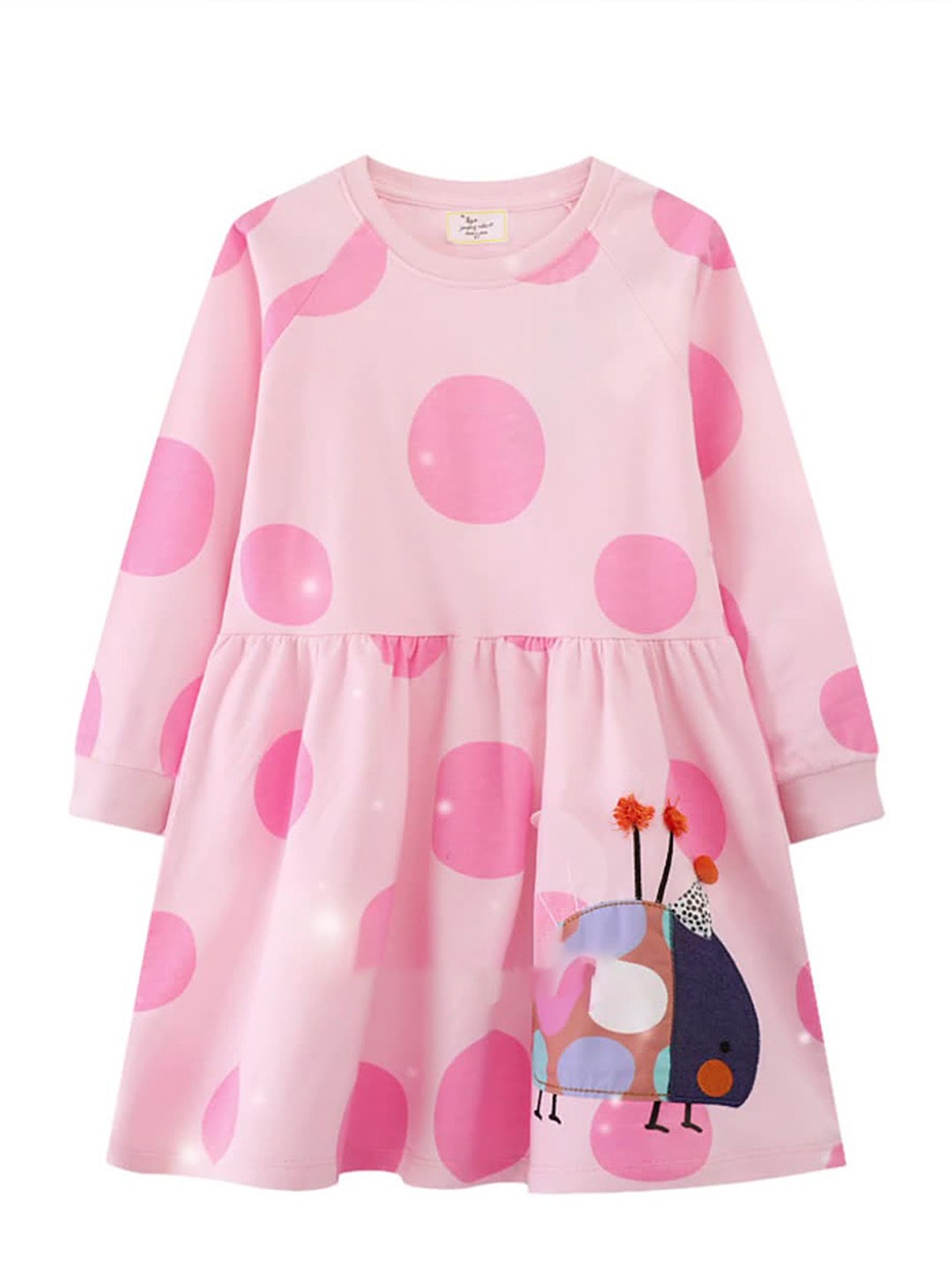 

LULU & SKY Polka Dot Print Fit & Flare Dress, Pink