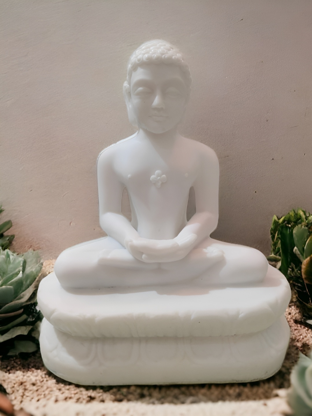 

Vrinban International White Buddha Figurine Showpiece
