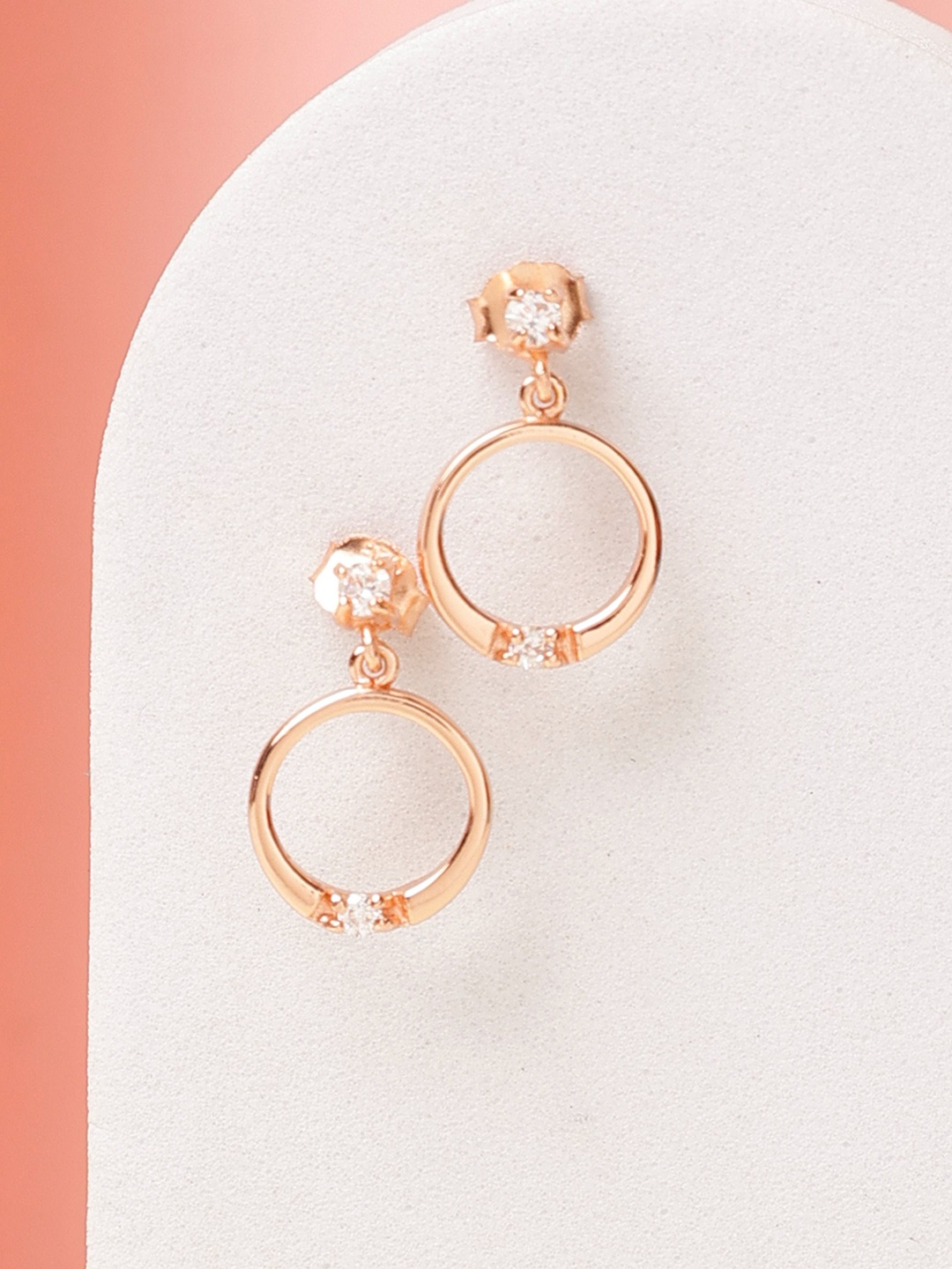 

DIAVO Contemporary Drop Earrings, Rose gold