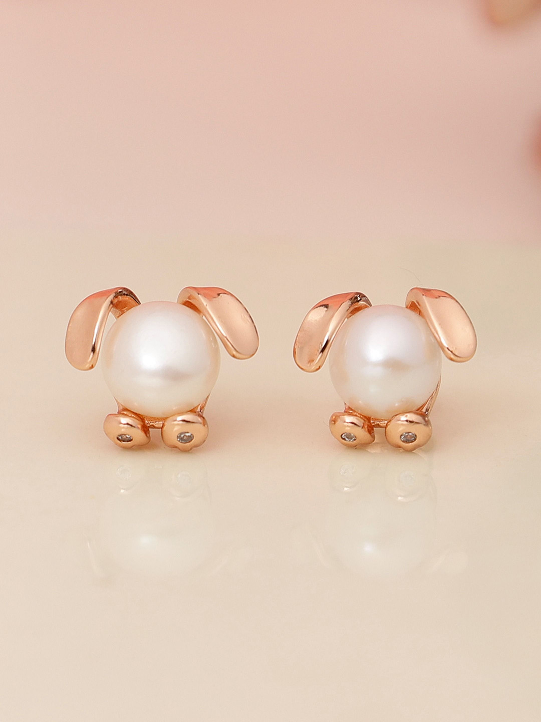 

DIAVO Contemporary Studs Earrings, Rose gold