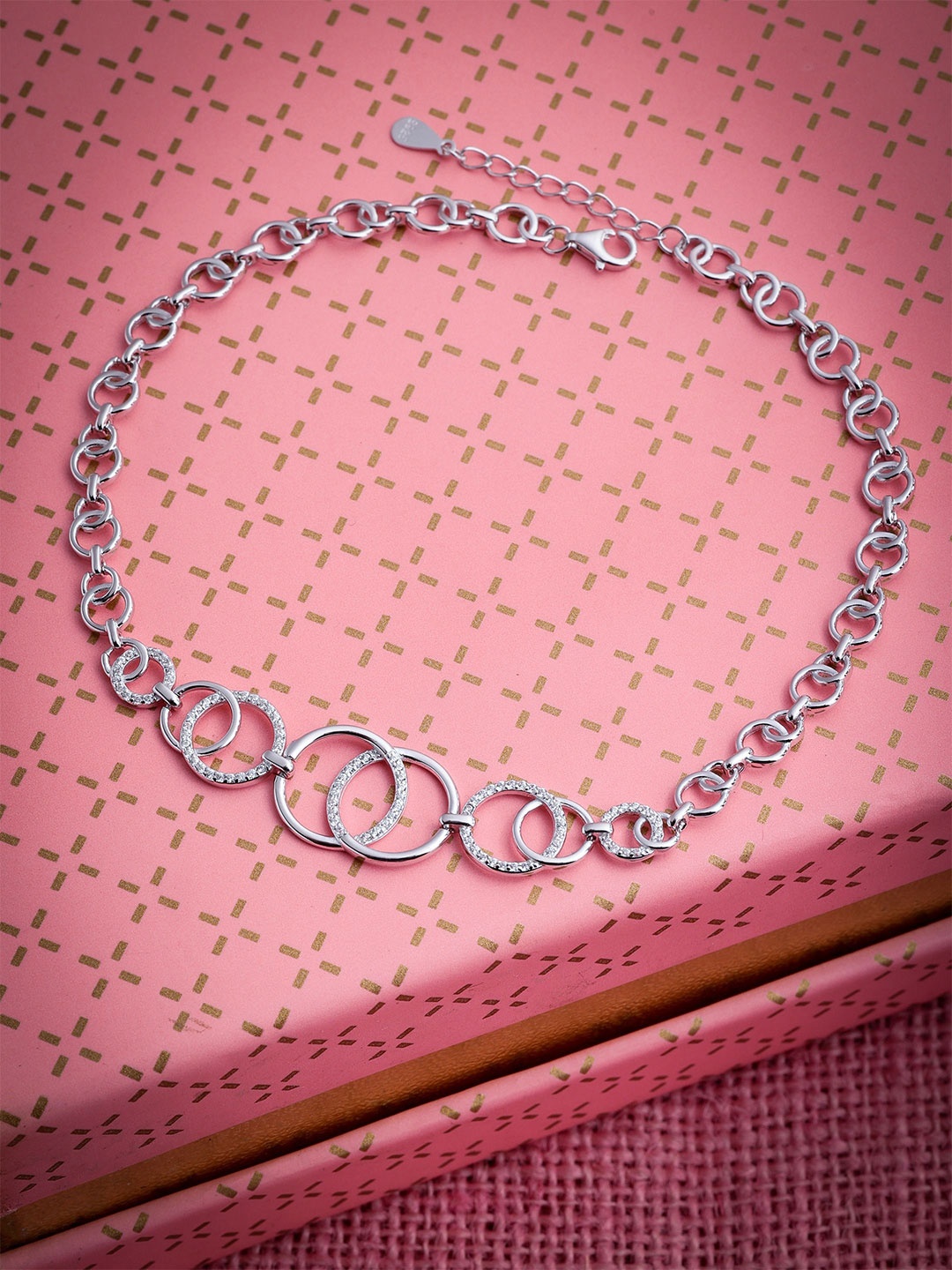 

DIAVO Rhodium-Plated Anklet, Silver