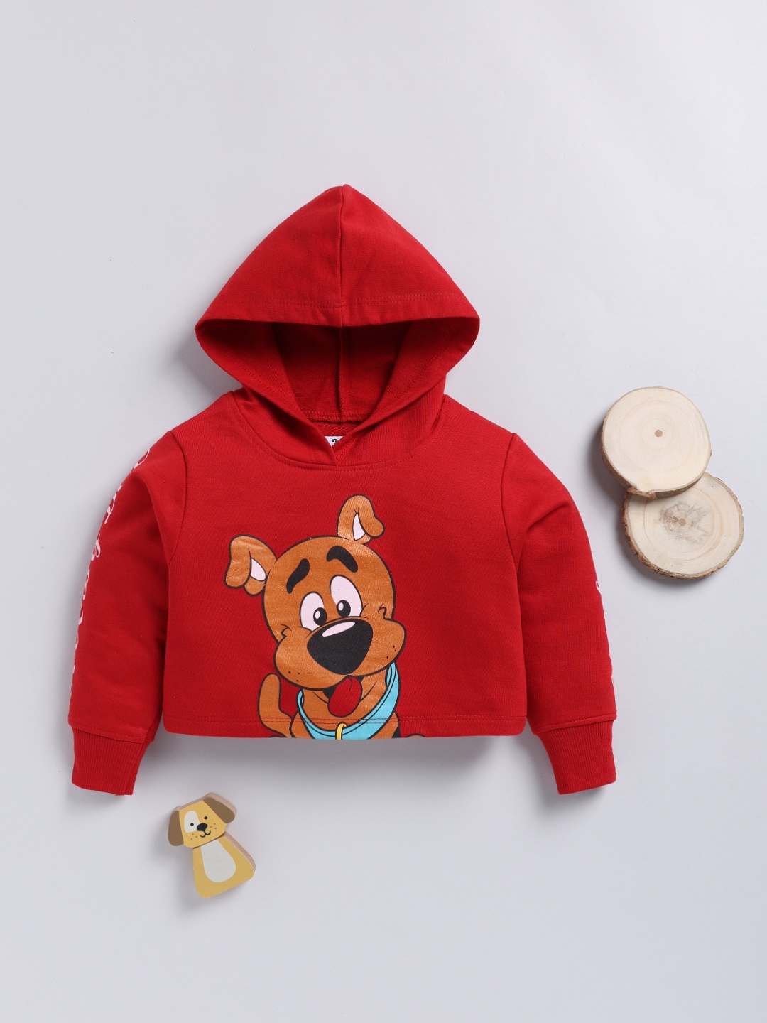 

YK X Minute Mirth Girls Scooby Doo Printed Hooded Sweatshirt, Maroon
